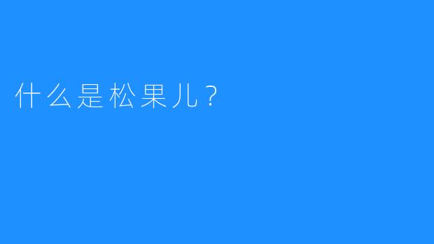 什么是松果儿？