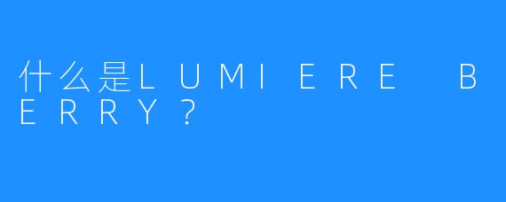 什么是LUMIERE BERRY？