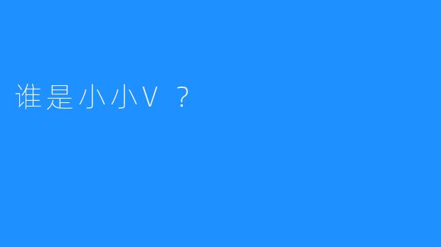 谁是小小V？