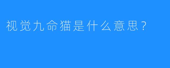 视觉九命猫是什么意思？