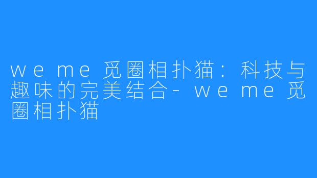 weme觅圈相扑猫:科技与趣味的完美结合-weme觅圈相扑猫