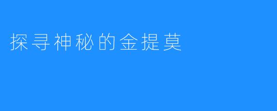 探寻神秘的金提莫