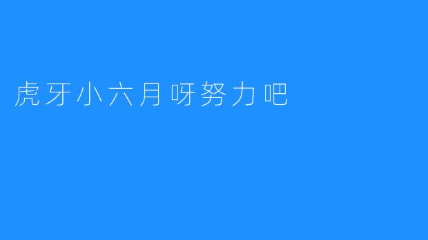 虎牙小六月呀努力吧