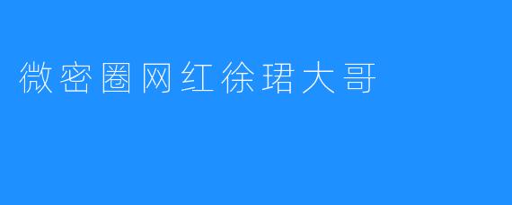 微密圈网红徐珺大哥