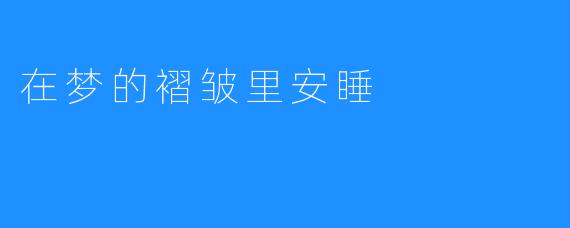 在梦的褶皱里安睡